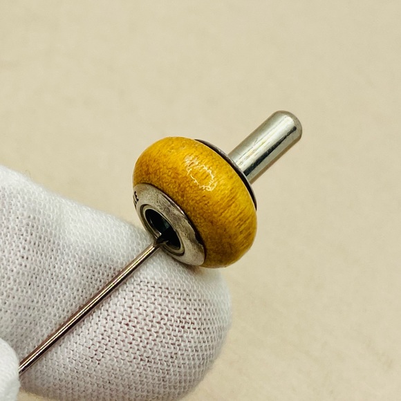 EUC HTF Pandora 790705 Sterling Silver Pau Amarelo Wood Charm - RETIRED - Picture 5 of 8